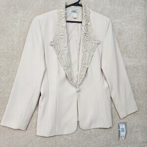 Vintage Patra Blazer Coat Size 18 Embroidered NWT Size XL 1X Cream Khaki